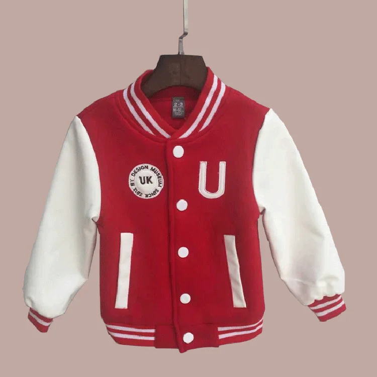 

Plus-sized Childrenswear Jacket Men And Women Children Parent-child Matching Outfit Baseball Uniform Stitching Leather Jacket Fa