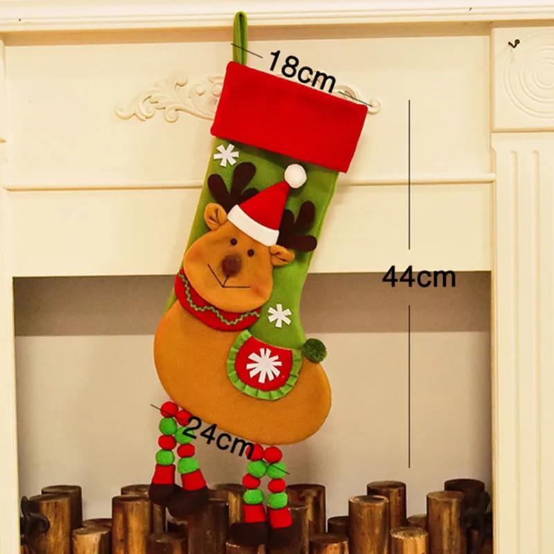 36 стилей Рождественский чулок Санта Клаус снеговик лося рождественские Чулочные носки подвесные рождественские украшения для дома - Цвет: 146 elk