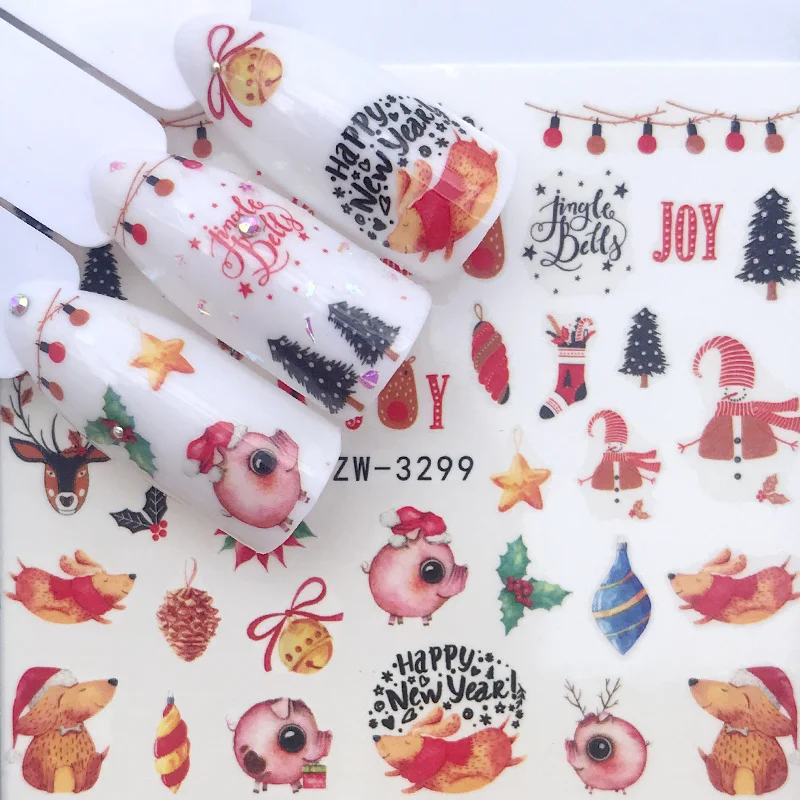 

1 Sheet 2019 New Arrival Winter Christmas Style Snowflake Wraps Nail Art Water Transfer Stickers Manicure DIY Decorations Decals