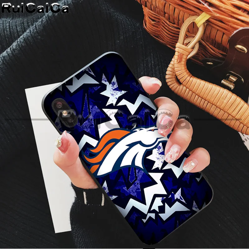 RuiCaiCa Denver Broncos Smart Cover черный мягкий чехол для iPhone X XS MAX 6 6S 7 7plus 8 8Plus 5 5S XR 11 11pro - Цвет: A8