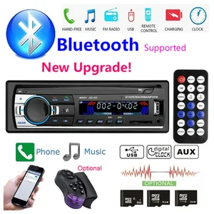 Image 1 - Auto Stereo Radio Hände Frei Bluetooth Autoradio 12V/24V FM Aux IN Eingang SD USB In dash 1 din Auto MP3 Multimedia Player