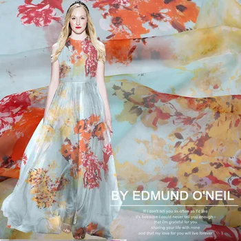 

135cm silk chiffon fabric meter perspective soft color dress clothing scarf silk fabric wholesale silk cloth