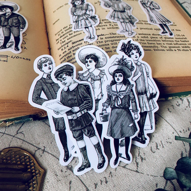 17Pcs/Pack Diary Vintage Black White Young Vellum Sticker DIY Craft Scrapbooking Album Junk Journal Planner Decorative Stickers | Дом и сад