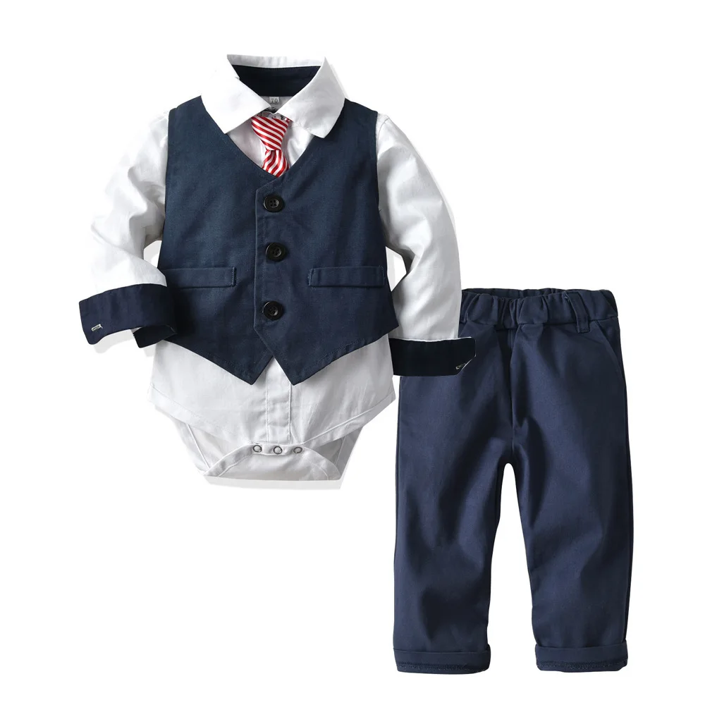 

Boys Formal Clothing Spring Autumn Long Solid Color Cotton Boutique Kids Clothing Set Handsome Thanksgiving Outfits