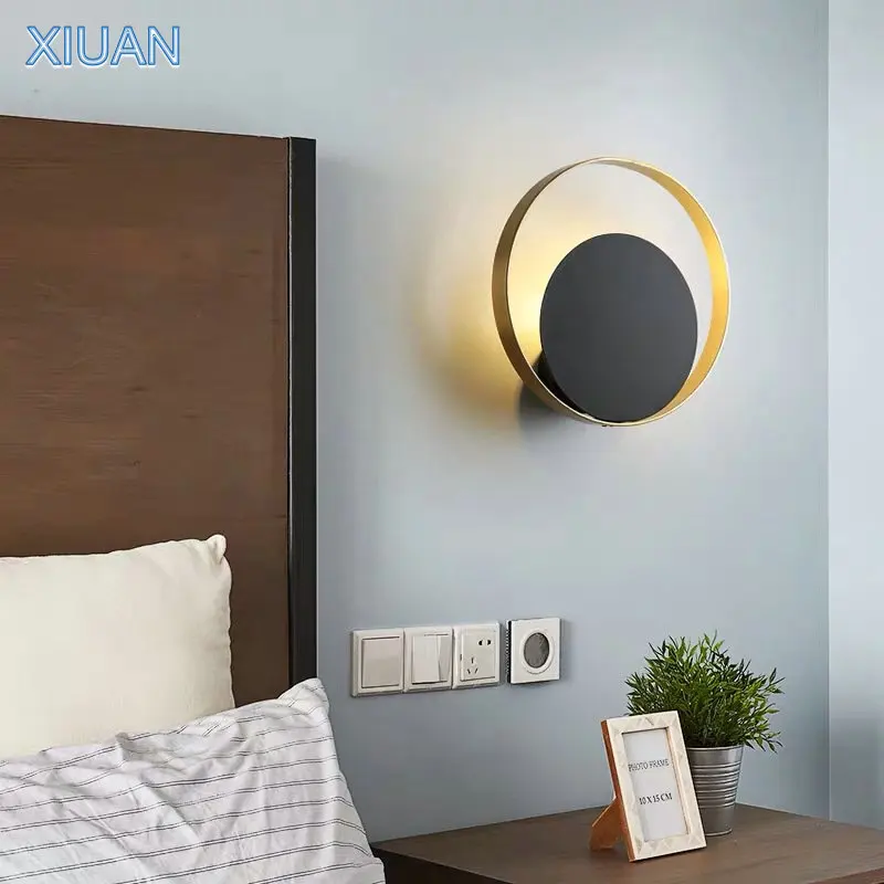 

Nordic Minimalist Bedroom Bedside Wall Lamp AC 220V Round Moon Wall Light For Living Room Children Room Home Indoor Lighting LED