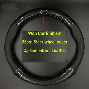 

1Pcs Anti-Slip Car Steer Wheel Cover Protective Steering Wheel Hub Cover Carbon Fiber And Leather