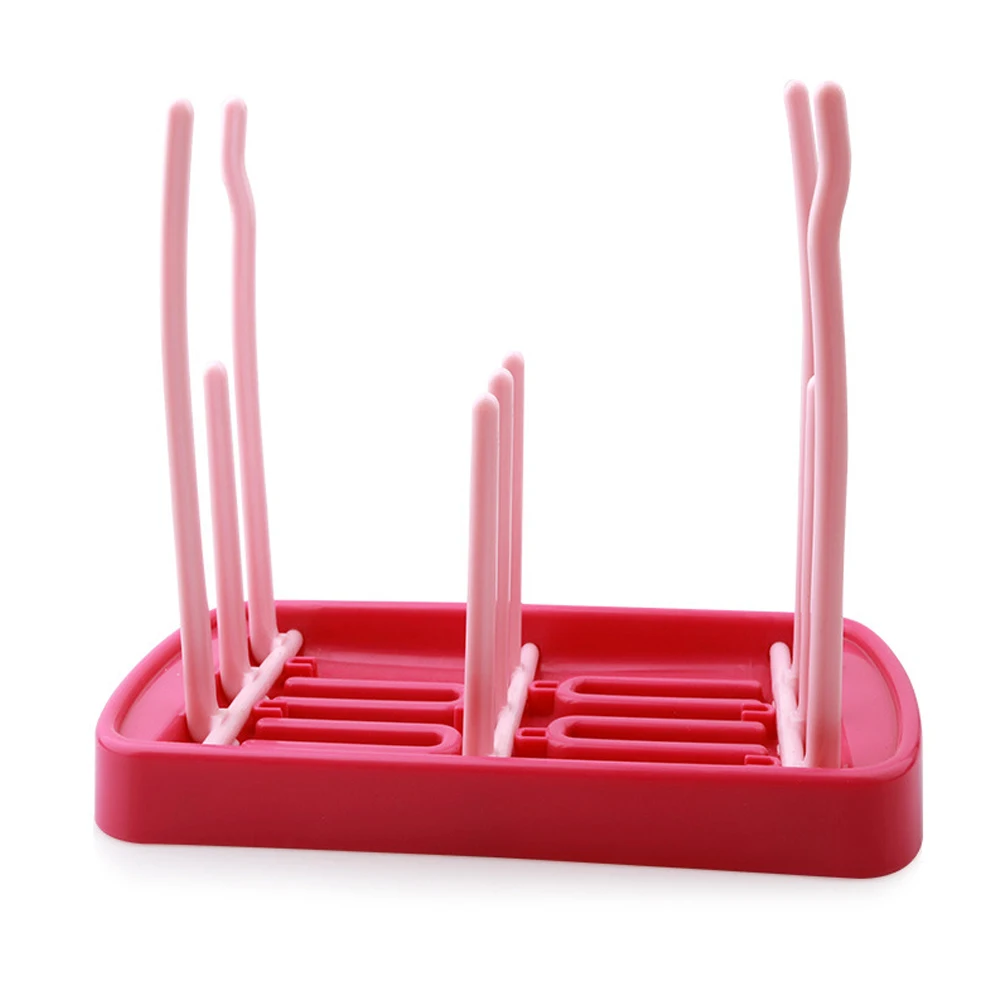 

Cups Organizer Drying Rack Foldable Multifunctional Nipple Infant Baby Bottle Hanging Pacifier Triplex Row Drain Stand