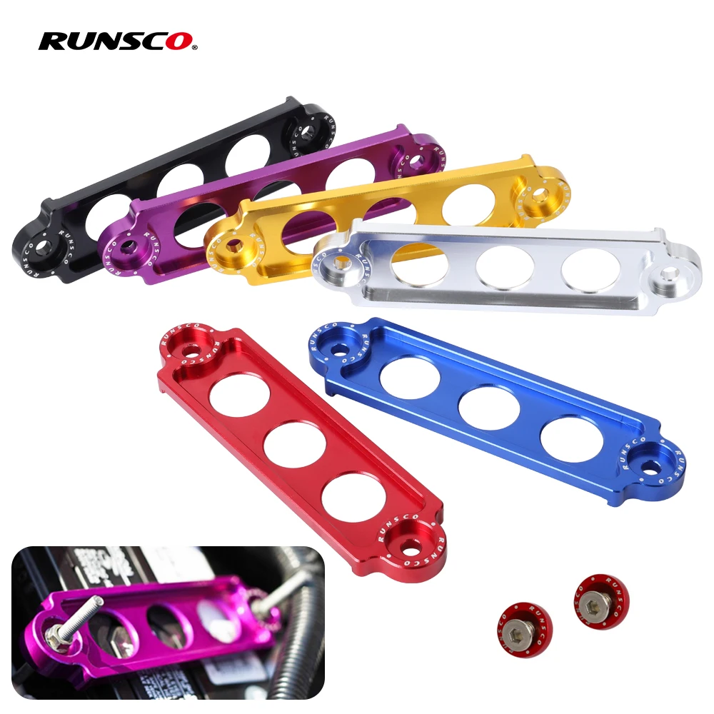 Battery Tie Down Bracket for Honda Civic/CRX 88-00 Anodized Stainless Tray Hooks battery tie down bracket