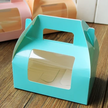 

Blue Handle Window cake Box 30/lot