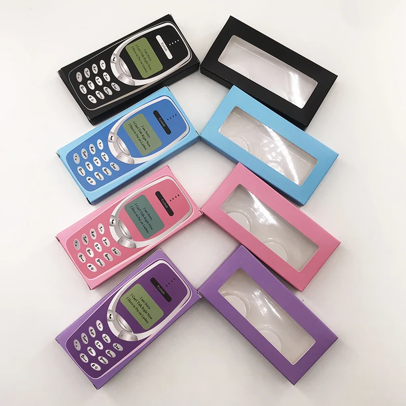 

Wholesale False Eyelash Packaging Cardboard Cash Box Pink Black Lash Box Phone Box Mink eyelashes Packaging