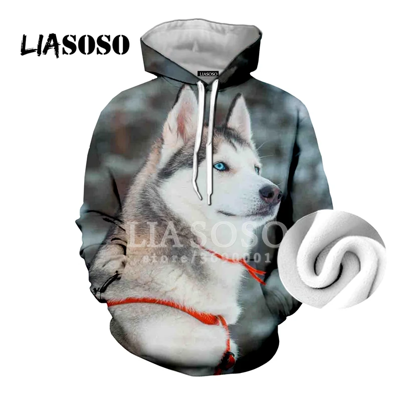 3 LIASOSO/толстовки с капюшоном из плотного флиса с 3D принтом для женщин и мужчин; повседневные Теплые Топы; уличная одежда - Цвет: 3