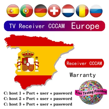 

TV Receiver CCCAM HD DVB-S2 Spain lines for 1 Year Europe support TV Receiver GTmedia V8 Nova V7S V9 Freesat V7 Ccam free test