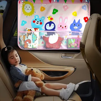 

car window sunshade Cute Cartoon Side Window sun protector Adjustable Curtains for cars Boys Kids Safe UV Protection
