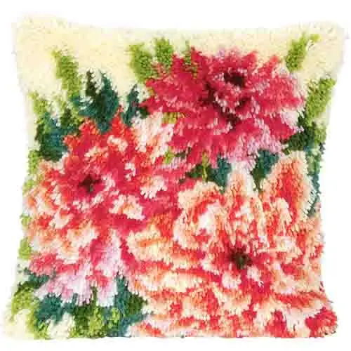 latch hook pillow carpet embroidery do it yourself cross stitch pillow Flowers Foamiran for crafts diy rugs home decoration - Цвет: Армейский зеленый