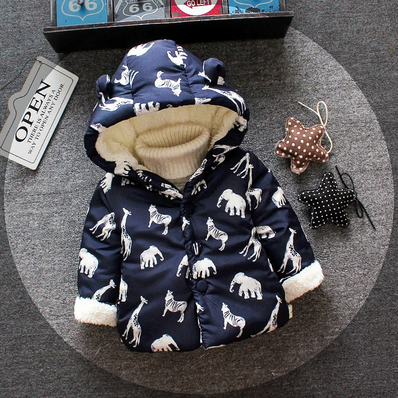 

Winter Girls Hoodies 2019 Girls Fashion Warm Coats Children Cotton Cartoon Plus Velvet Jackets For Girls Kids Thick Outerwear