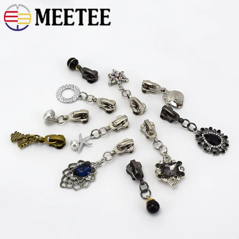 Meetee 5 шт. # металлические ползунки для молнии Head MetalZip DIY куртки одежда застежка