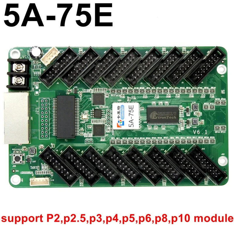 5A-75E full color RGB led control card with 16*HUB75 port included high refresh rate Synchronous receiver video controller |