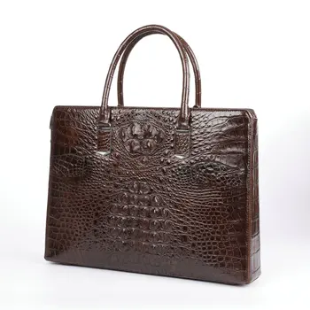 

crocodile leather laptop men's messenger bag office for men combination lock single briefcase luxury business trip computer Hand