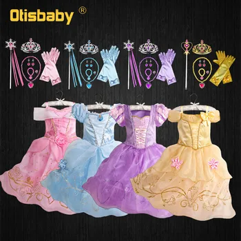 

Baby Girls Princess Dress Fantasia Cinderella Aurora Belle Rapunzel Sofia Dress Up Kids Halloween Fancy Fairy Costume Christmas