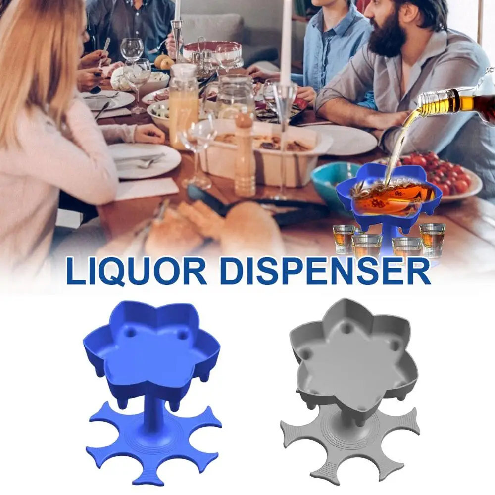 

6 Shot Glass Dispenser Holder Wine Whisky Beer Dispenser Rack Bar Accessories Caddy Liquor Dispenser Party Games Drinking Tools