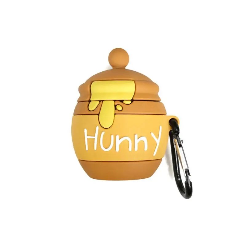 

Honey Pot Protective Case Silicone Cover Shell with Carabiner for airpods 1/2