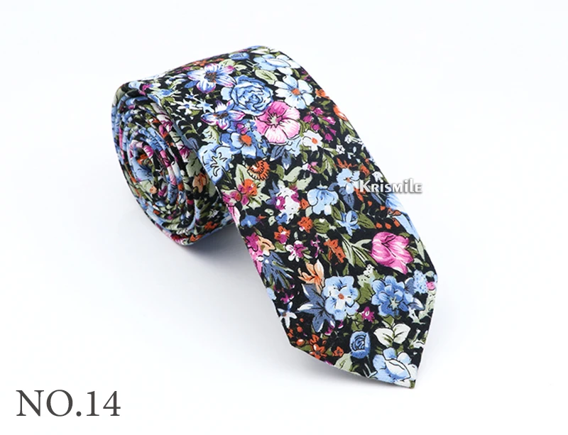 Neue 100% Baumwolle Floral Herren Krawatte Schöne Blume Schmale Dünne 6CM Krawatte Für Hochzeit Party Casual Herren Anzüge druck Hals Krawatten – Detail 17