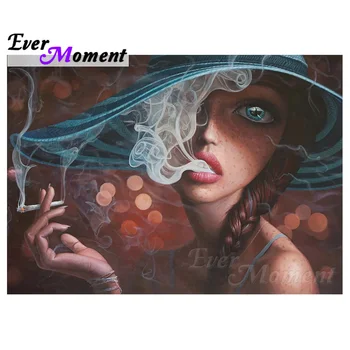 

Ever Moment Diamond Painting Kits Sad Girl Full Square Resin Drills Mosaic Handicrafts Diamond Embroidery Art Decoration 4Y359