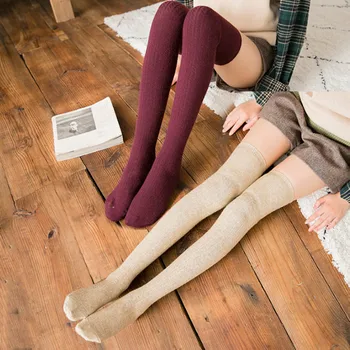 

Women Over Knee-High Stocking Socks HOT 30% Wool Cashmere Solid Skinny Fluffy Thigh Stocking Boot