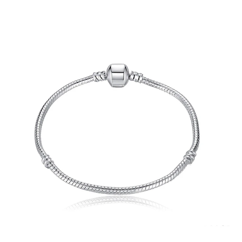2020 New Bracelet Pandora Silver 925 Original Charm Snake Chain 3mm Basic Fit Pandora Bracelet For Women Girl Jewelry