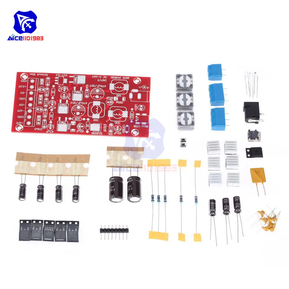 Diymore 5-24 В до ± 12 В ± 5 в 3,3 В мини USB двойной блок питания Boost одиночный поворотный Модуль линейный регулятор напряжения DIY Kit