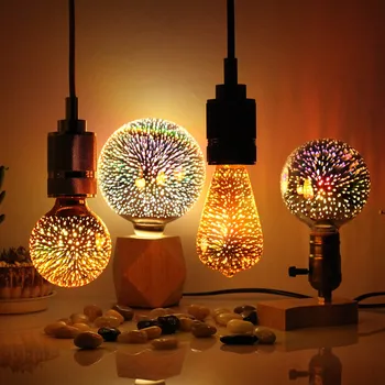 

TIANFAN Led Bulbs 3D Light Bulb Firework 4Watts AC85-265V Decorative Light Bulb Edison Bulb