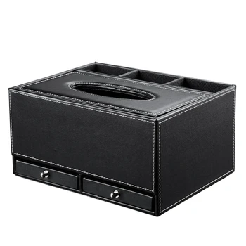 

Hot Manufacturer Desk Tissue Box Cover Tissue Remote Control Holder Box PU Tissue Box Home Office