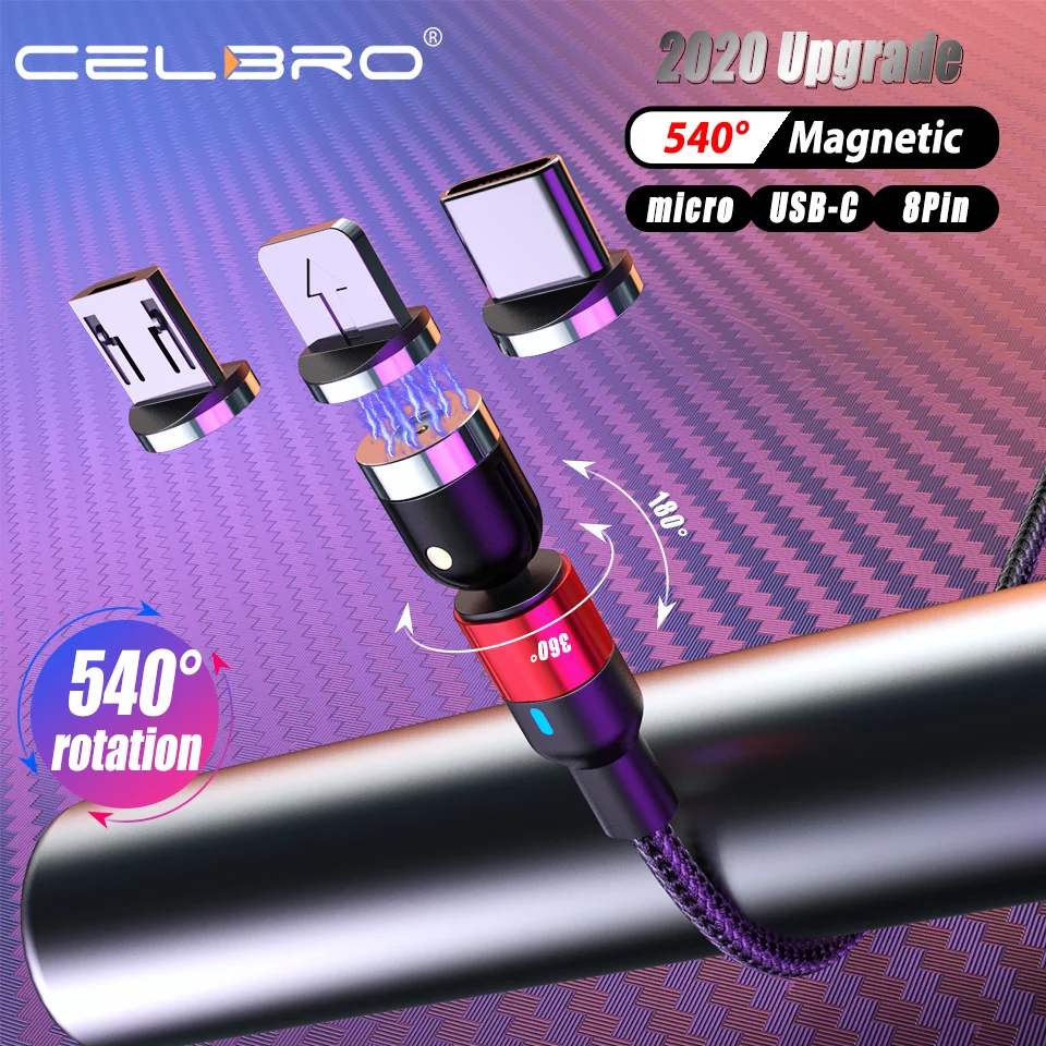 Светодиодный магнитный кабель 3A Usb Магнитный Micro USB Тип C магнитное зарядное