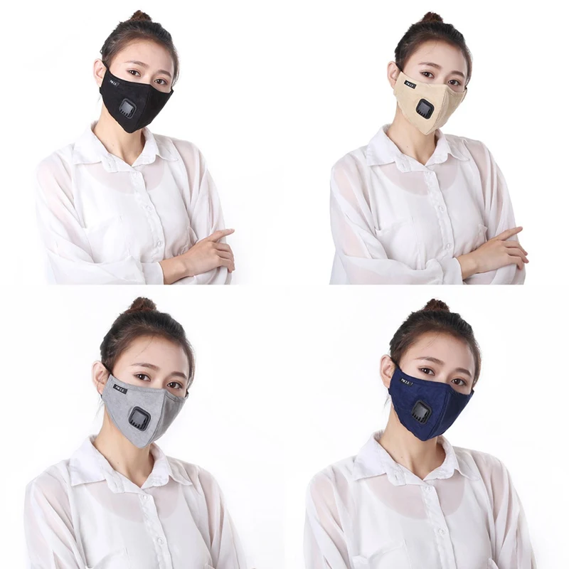 Унисекс маски для рта против пыли лицо рот Обложка Многоразовые PM2.5 маска Пылезащитная на открытом воздухе путешествия Защита с дыхательным клапаном