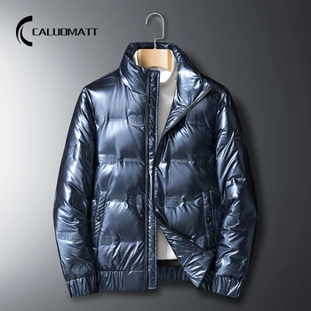 

90% White Duck Down Feather Jacket Men Winter Fashion Parkas Mens Casual Bomber Windbreaker Jacket Stand Collar Slim Down Coats