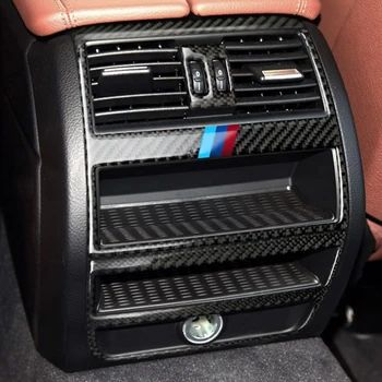 

For Bmw F10 5 Series Carbon Fiber Car Rear Air Conditioning Outlet Frame Decor Back AC Vents Trim Refit Stickers