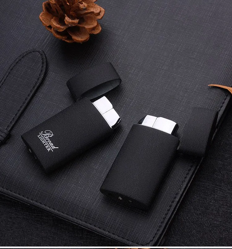 Ultra-thin Portable Metal Lighters Frosted Red Flame Inflatable Windproof Lighter Fashion Men and Women Cigarette Lighter