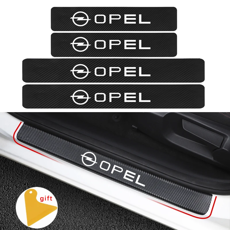 4 шт. защитная наклейка из углеродного волокна на порог автомобиля Opel Zafira a b Astra h g j