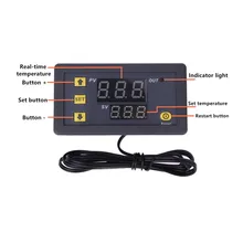 

2022NEW W3230 Relay Output Digital Temperature Controller -55~120C Thermostat Regulator Heating Cooling Control Switch 10A