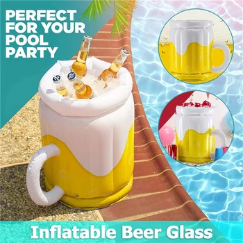 

Large Thickened PVC Inflatable Beer Ice Bucket Outdoor Ice Bucket Drink Beer Bar Cup Holder Summer Party Pool Beach Accessories