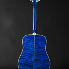 Твердая древесина 41 дюймов стеганый клен Делюкс Синий цвет акустическая гитара s, гитара акустическая