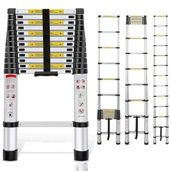 Échelle télescopique multifonctionnelle Portable en bambou, 1.4m d'épaisseur, en alliage d'aluminium, pour la maison 