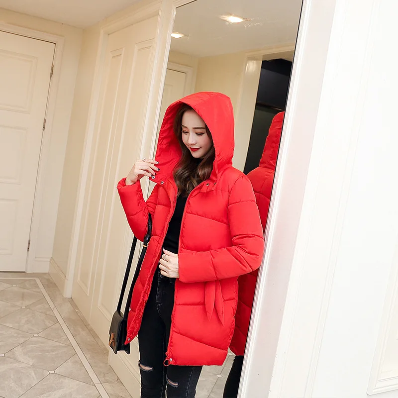 

Cotton-padded Clothes Women's Mid-length 2019 Autumn And Winter New Style Korean-style down Jacket Cotton-padded Clothes Coat Ho