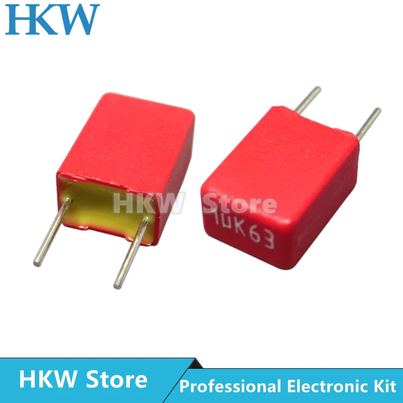 5 шт. оригинальный WIMA 1 мкФ 63 в красный MKS2 мм пленочный конденсатор Hi-Fi аудио