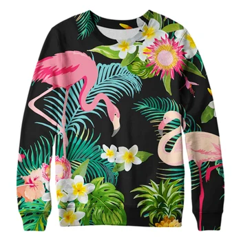 

3D print sweatshirt O-neck man Hoodies Bird flamingo Hot Sale Casual Loose Fit Hip Hop Fashoin Pullover