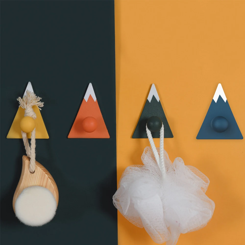 4 stücke Nordic Kleiderbügel Berg Form Wand Montiert Mantel Haken Selbst Klebe Haken Für Kleidung Kinder Zimmer Dekorative Kleiderbügel_voghion.com