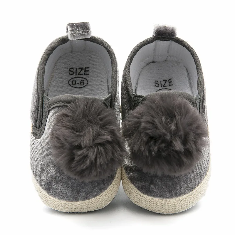 Gray 13 Cm 57G 0-1-лет пушистые Бальные осенне-зимние туфли принцессы обувь для малышей детская обувь - Цвет: Gray 13 Cm 57G