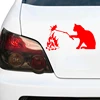 CK3377# наклейки на авто Кошка жарит мышку водонепроницаемые отражающий наклейки на машину наклейка для авто автонаклейка стикер этикеты вини... ► Фото 3/6
