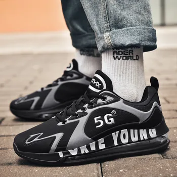 

2020 Fashion New Running Shoes for Men Jogging Sneakers Air Sole Breathable Mesh Lace-up Outdoor Training Fitness Sport Shoes