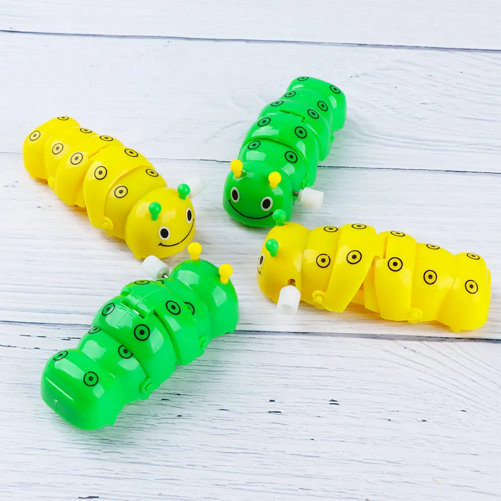 Lovely Caterpillar Shape Plastic Clockwork Toy Baby Classical Toy Color Random 